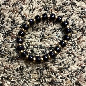 ❤️2/10$ Homemade Elegant Black and Gold Beaded Bracelet